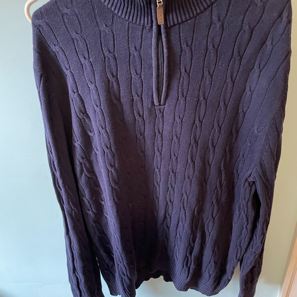 Club Room Men's Dark Blue Zip-Up Sweater